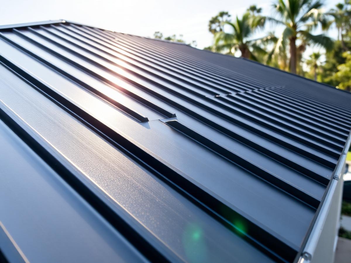 Premium standing seam metal roofing on a South Florida home